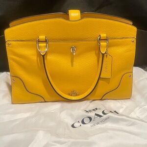 Coach Bright Yellow Leather Handbag